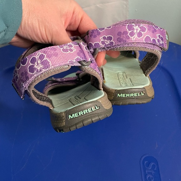 Girls Merrell Surf Strap Sport Sandal Grey &‎ Purple Youth Size 2M - Picture 2 of 8